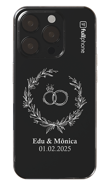 Capa Ornamento Com Alianças Seu Nome Branco