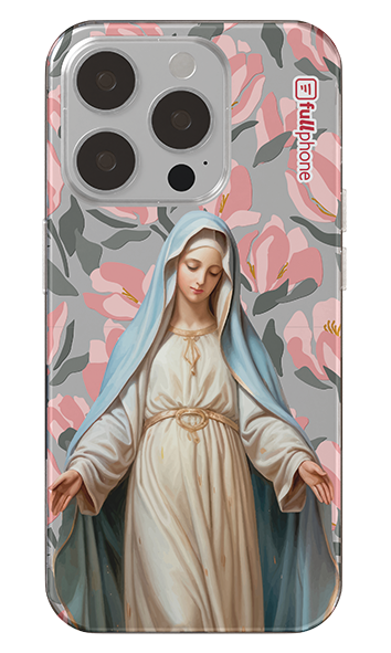 Capa Virgem Maria Fundo Floral